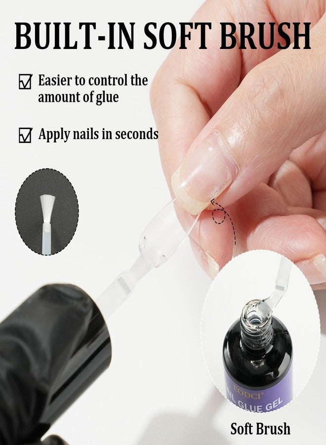 EODCI Gel Nail Tips Glue, 15ml Nail Glue Gel Soak Off Glue Super Strong Nail Glue U V Cured Needed Acrylic Nail Gel for Nails Extension Fake Nails Press On Nails - Image 5